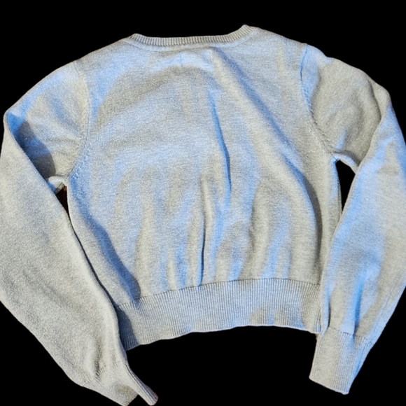 1989 Place Girls 7/8 Grey Cardigan With Silver Sequin Dots - Picture 3 of 4